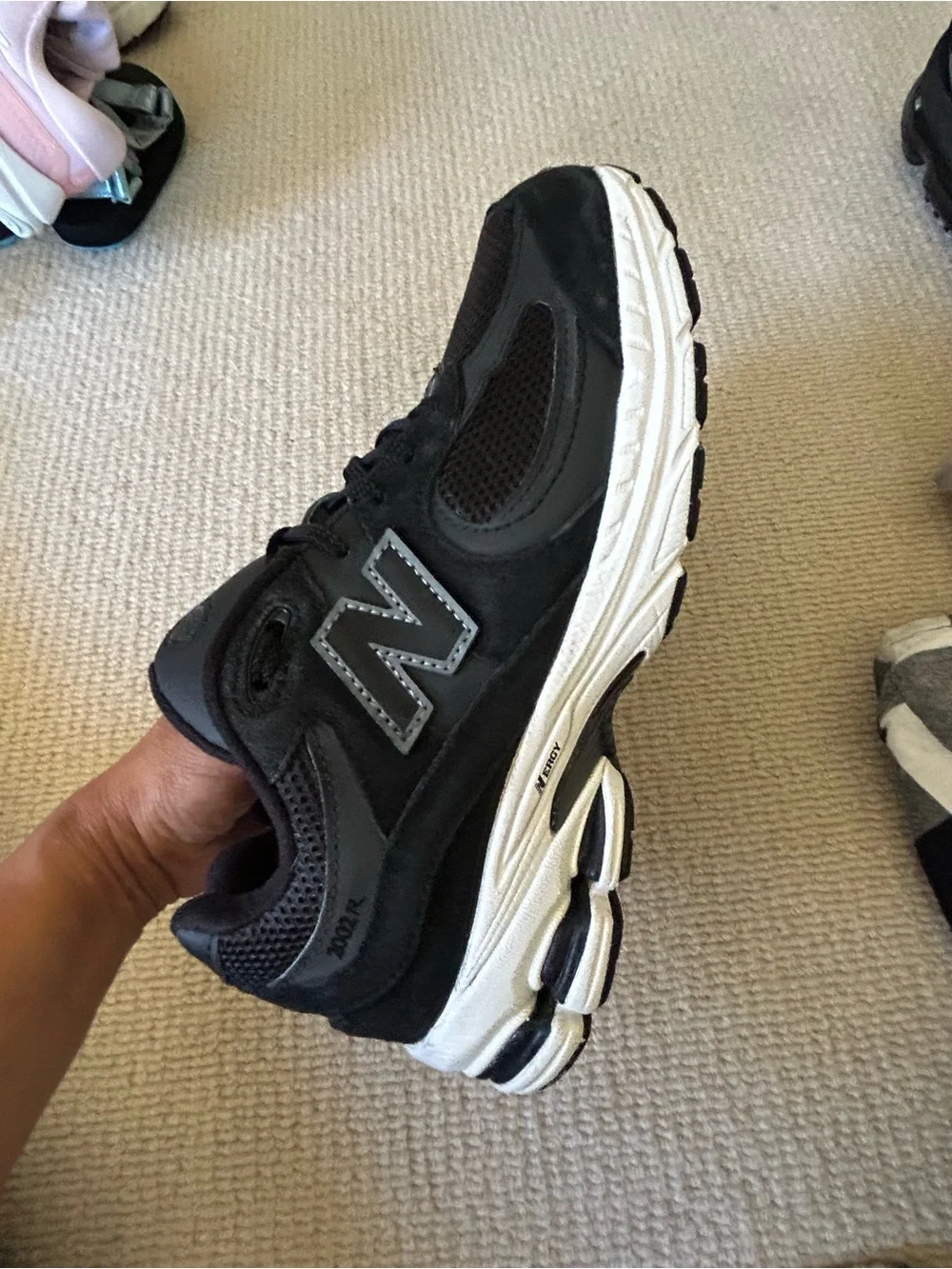 New Balance Kids  Black Mesh & Suede Sneakers
